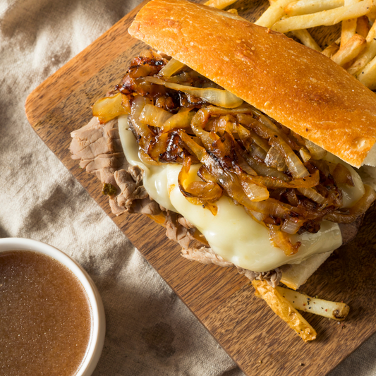Beef Bone Broth French Dip Sandwich